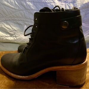 Clarks Black Leather Lace Up Boots